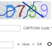 Captcha code with multiplication verification